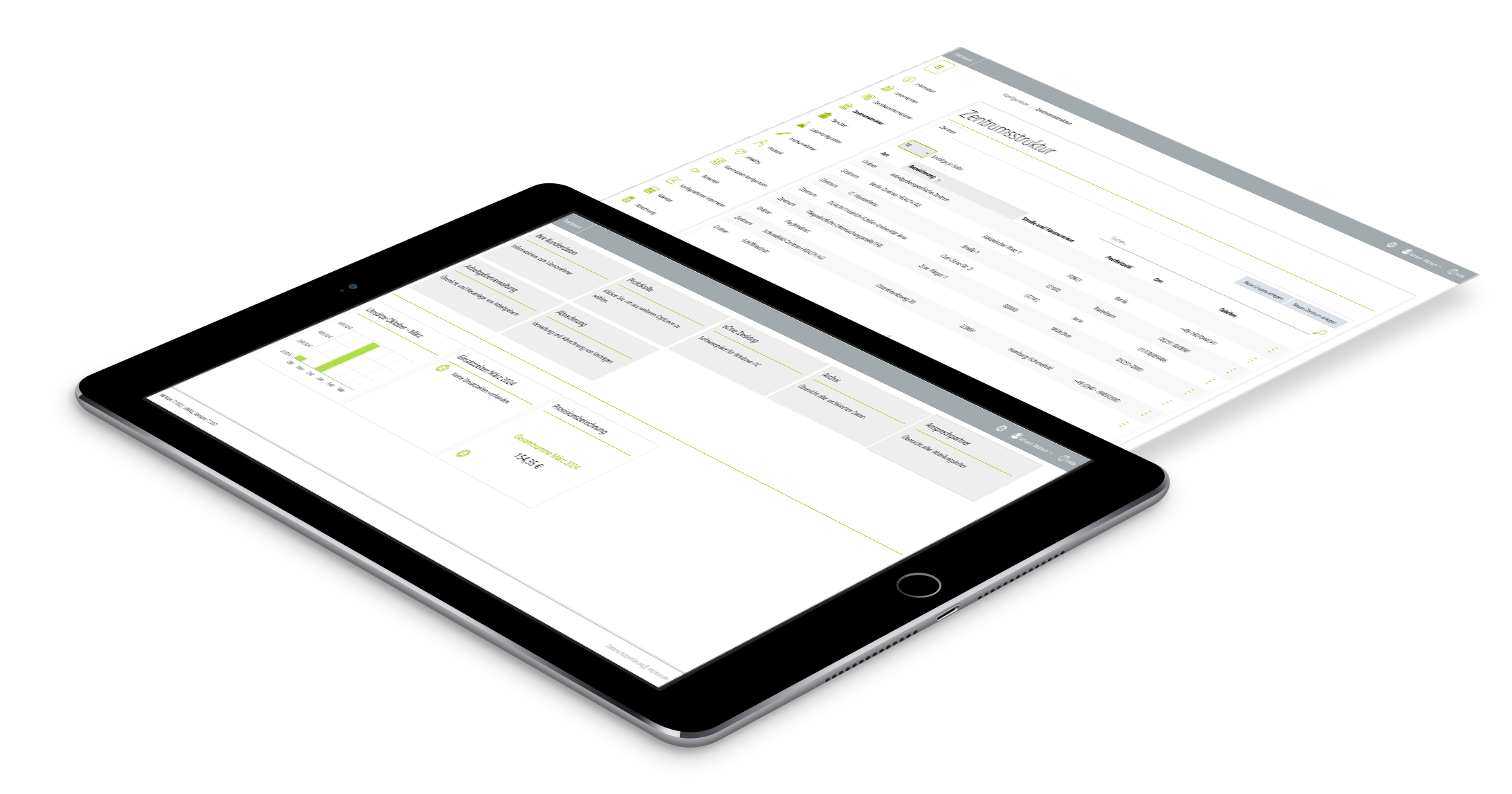 Anmeldung Surface mit Screen aus der Plattform sOne Web